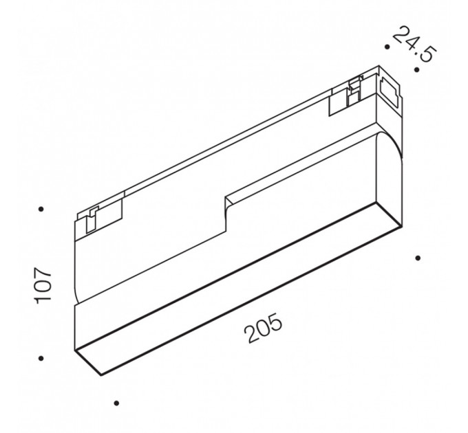 IN_LINE LINEA B 205, L205mm, W24,5mm, H107mm, LED 6W, 3000К, черный (06.2053.6.930.BK)