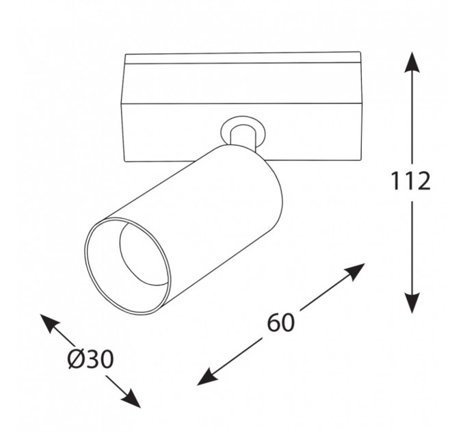 IN_LINE TUB S A 60, D30mm, H60mm, LED 5.4W, 3000К, білий (06.0361.8.930.WH)