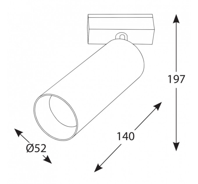 IN_LINE TUB M A 140, D52mm, H140mm, LED 19W, 4000К, чорний (06.0514.19.940.BK)