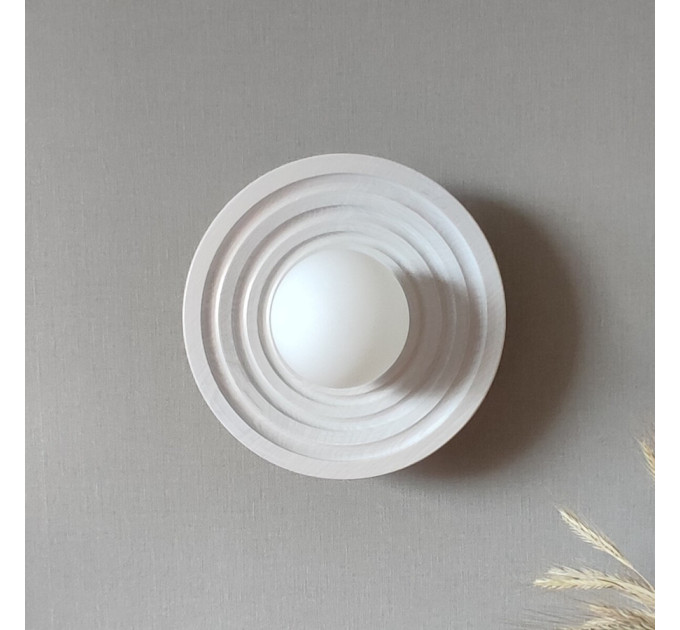 Світильник з ясеня Орбіт White Бра лофт на стіну