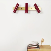 Настінний світильник Luno-3 Gaff Design Burgundy для дзеркала ванної