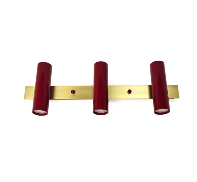 Настінний світильник Luno-3 Gaff Design Burgundy для дзеркала ванної