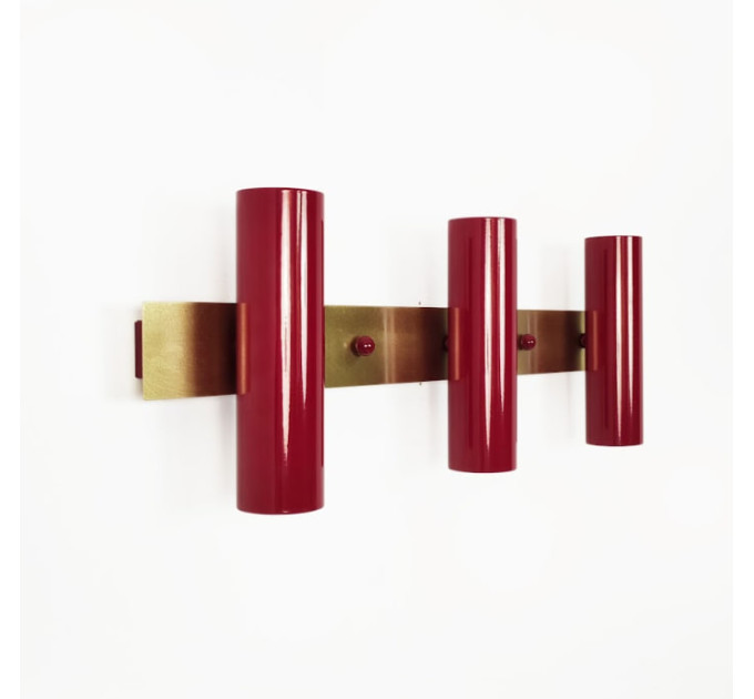 Настінний світильник Luno-3 Gaff Design Burgundy для дзеркала ванної