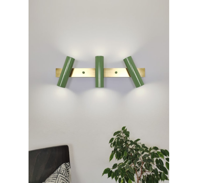 Настінний світильник Luno-3 Gaff Design Green для дзеркала ванної