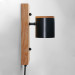 Світильник настінний Wooden Light Black Сучасний бра для спальні