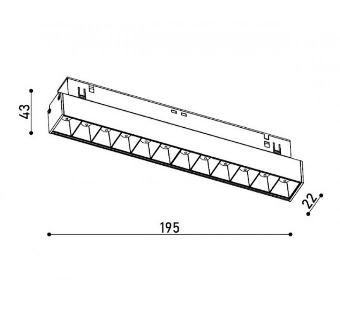Світильник магнітний трековий KLOODI KDMG-LINE220 DL 12W 3000K BK