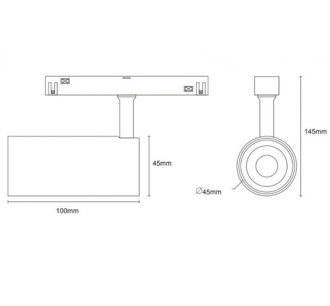 Світильник магнітний трековий KLOODI KDMG-SPOT45 12W 3000K BK