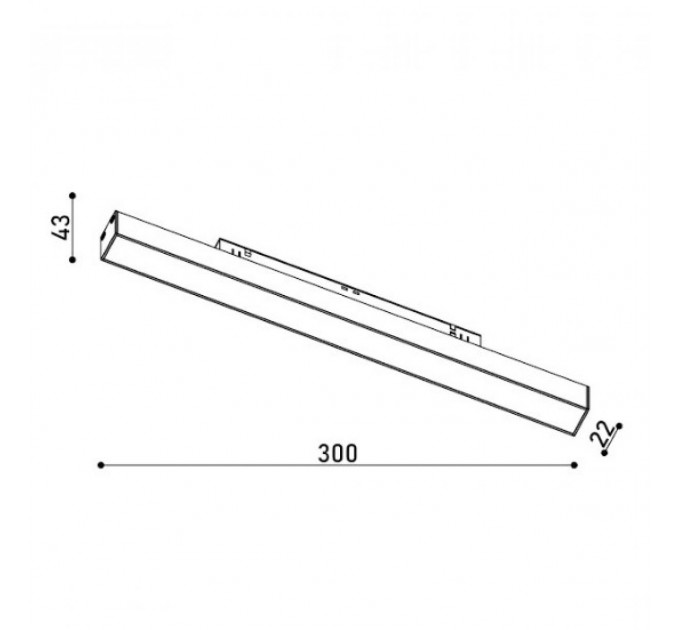 Світильник магнітний трековий KLOODI KDMG-LINE300 PC 12W 3000K BK