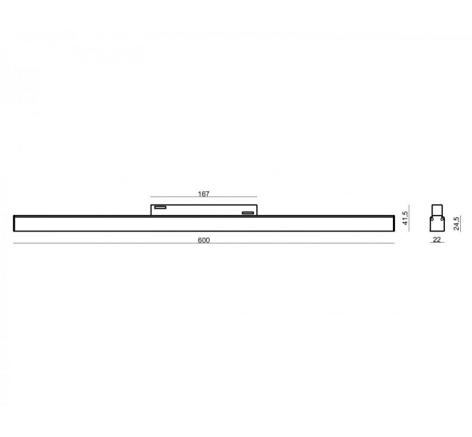 Світильник магнітний трековий KLOODI KDMG-LINE600 PC 24W 4000K BK