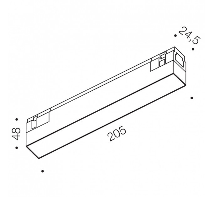 IN_LINE LINEA 205, L205mm, W24, 5mm, H48mm, LED 6W, 3000К, білий (06.2050.6.930.WH)