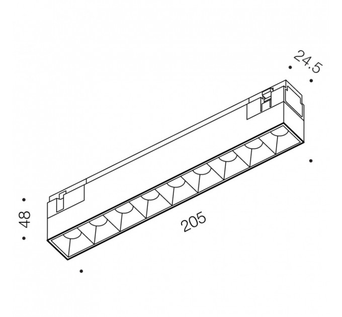 IN_LINE COMFORT 205, L205mm, W24, 5mm, H48mm, LED 12W, 3000К, білий (06.2051.12.930.WH)