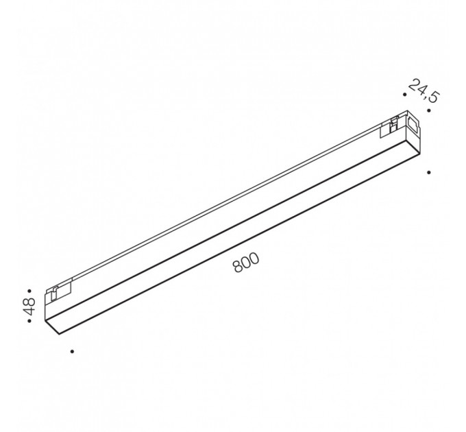 IN_LINE LINEA 800, L800mm, W24, 5mm, H48mm, LED 18W, 3000К, білий (06.8000.18.930.WH)